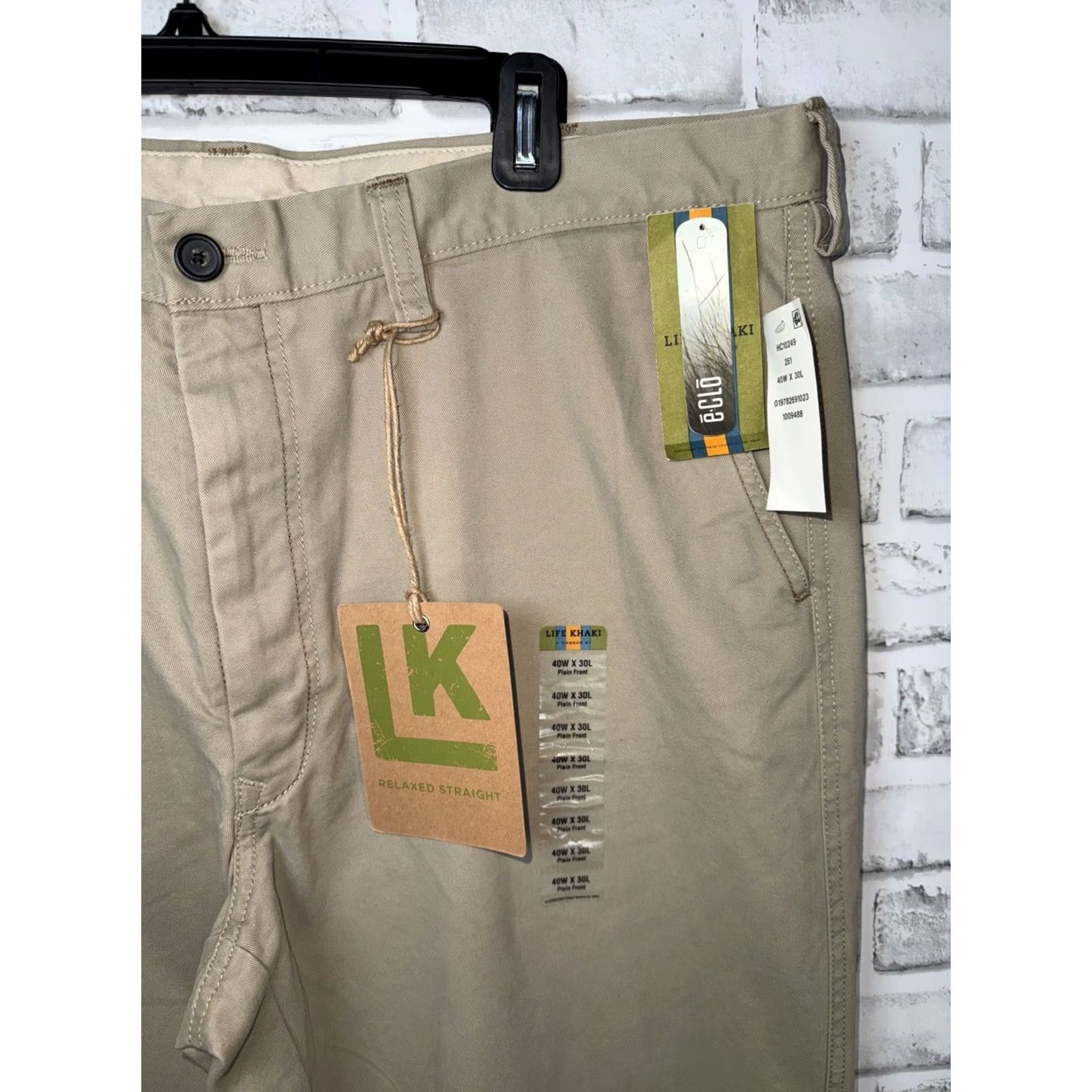 Haggar Life Haggar Chino Pants Striped Beige 40x30 NWT Slim Straight Men's Trousers Size US 40 / EU 56 - 2 Thumbnail