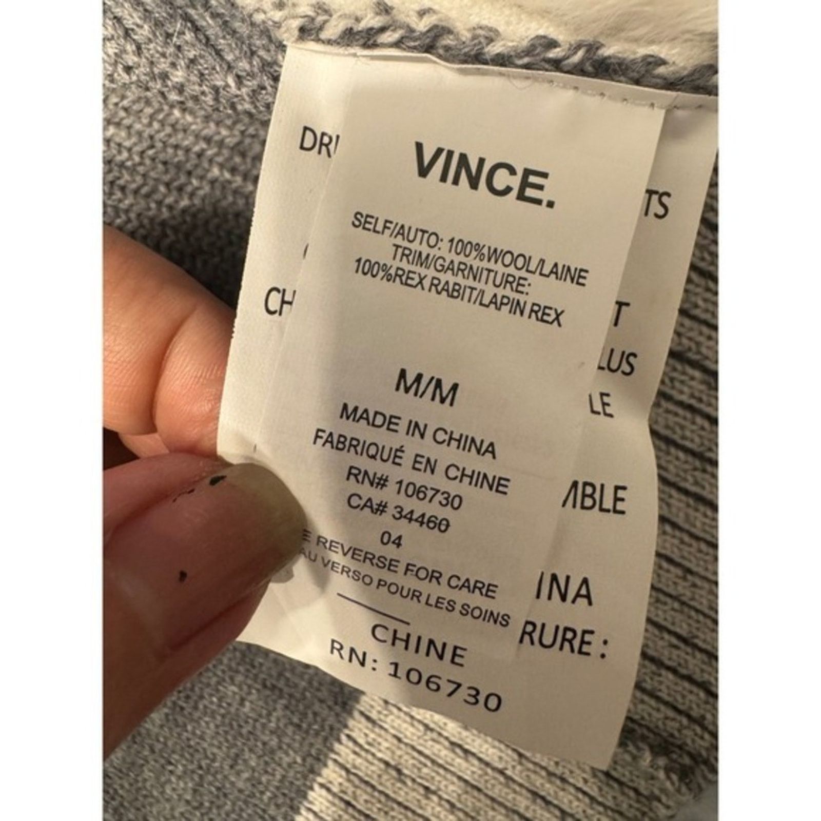 Vince Vince Reversible Sherpa Knit Cardigan Vest Gray & Cream Size M / US 6-8 / IT 42-44 - 6 Thumbnail