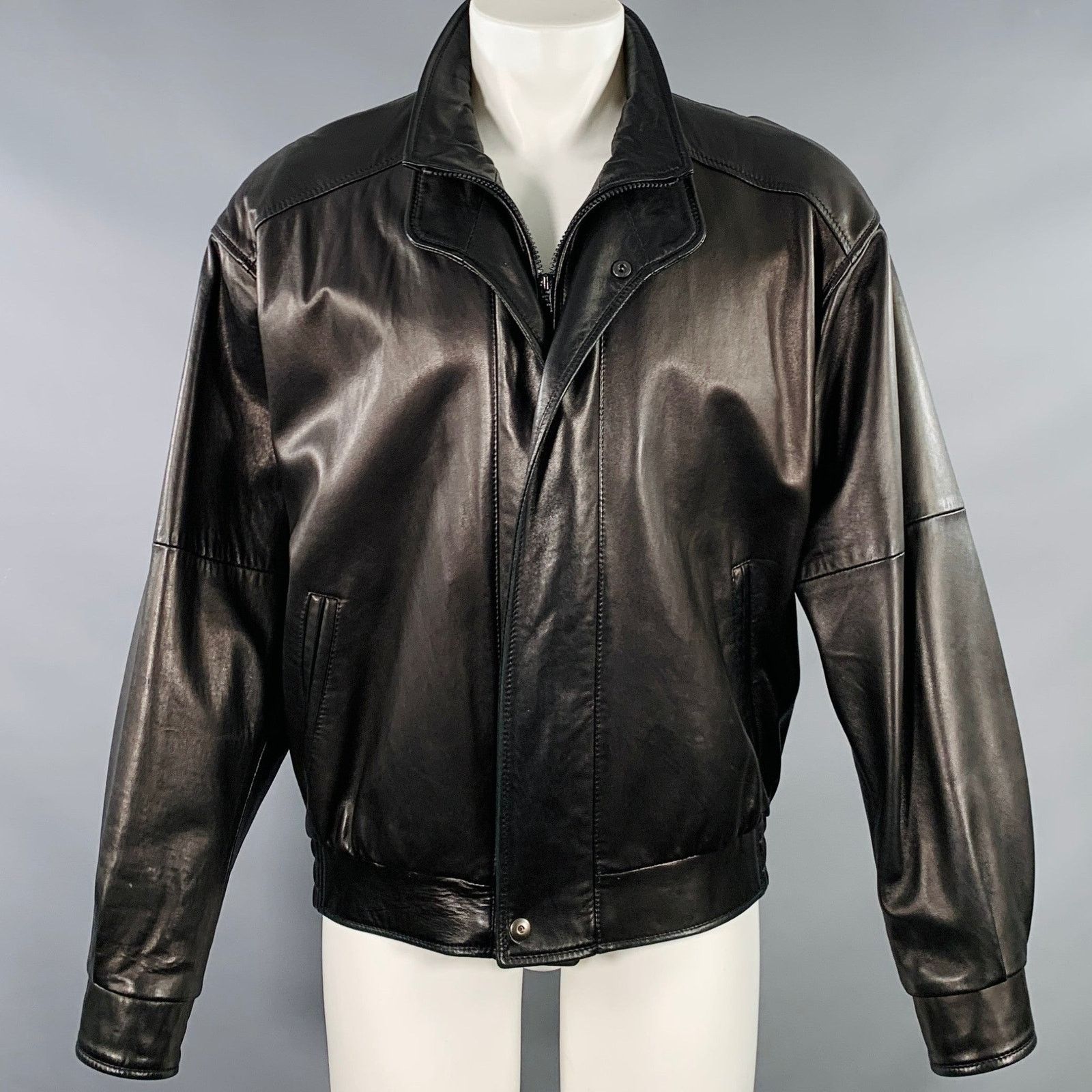Other REMY LEATHER 40 Black Leather Zip Buttons Blouson Jacket Size US XXL / EU 58 / 5 - 1 Thumbnail