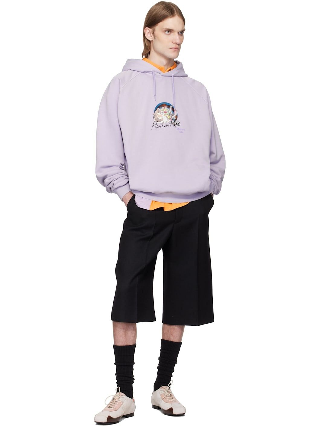 Martine Rose Lilac High on Hope Oversized Raglan Hoodie Size XS / US 0-2 / IT 36-38 - 3 Thumbnail