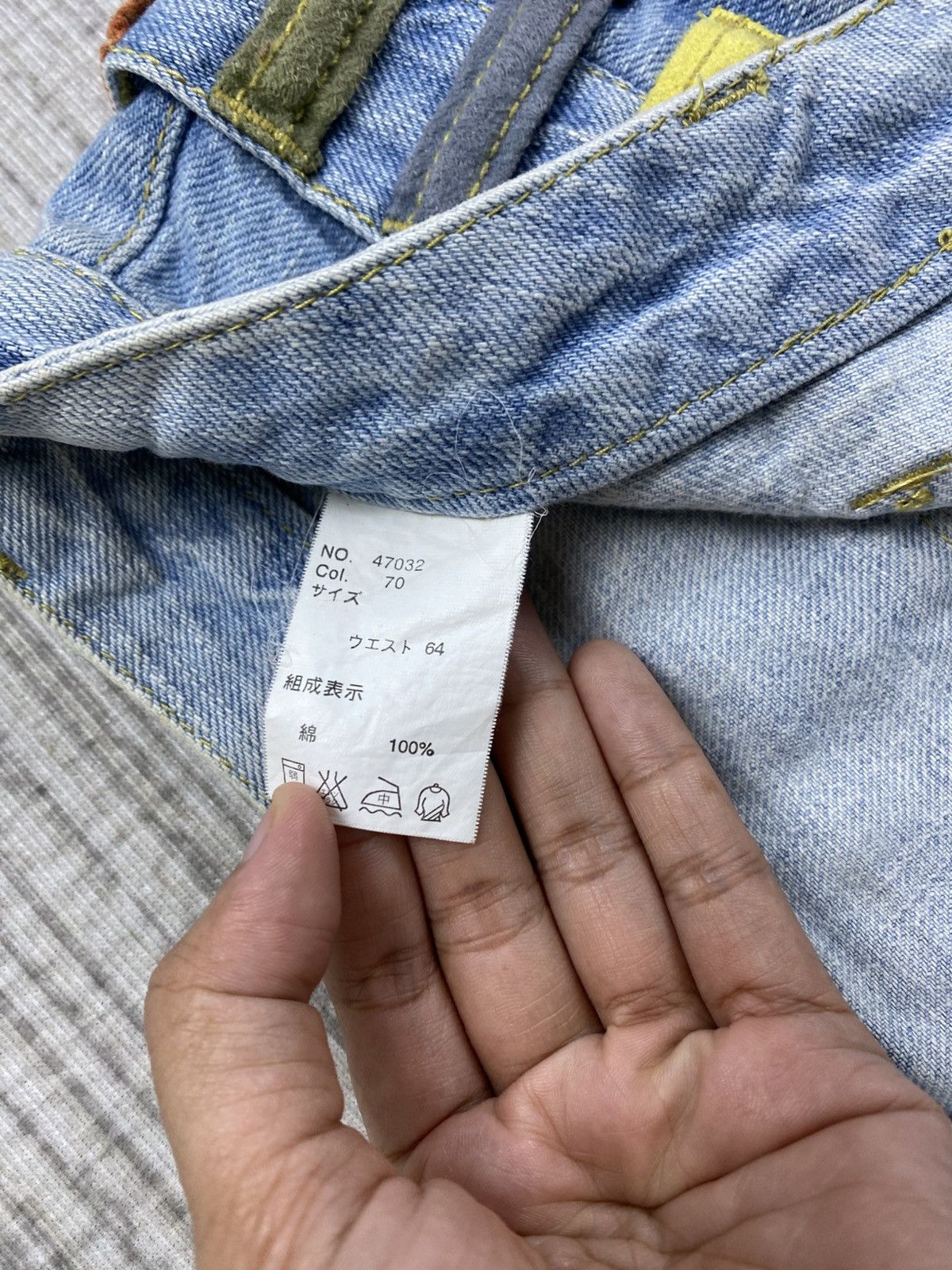 Japanese Brand Vintage Wonderland Double Waist Patchwork Denim Pants Size US 32 / EU 48 - 10 Thumbnail