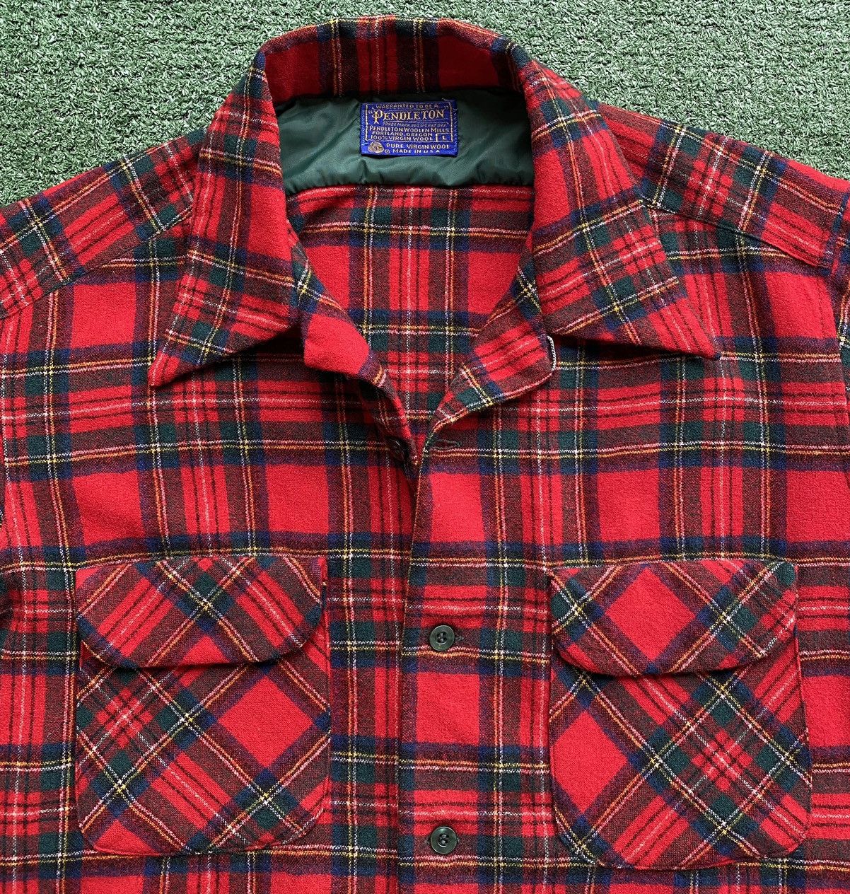 Pendleton VTG 60’s Pendleton Wool Plaid Flap Pocket Loop Collar Sz L Size US L / EU 52-54 / 3 - 4 Thumbnail