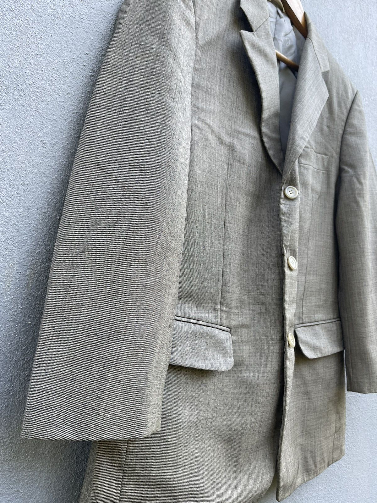 Designer Vintage Valentino World Blazer - Size 46 - Gray Herringbone Size 38L - 5 Thumbnail