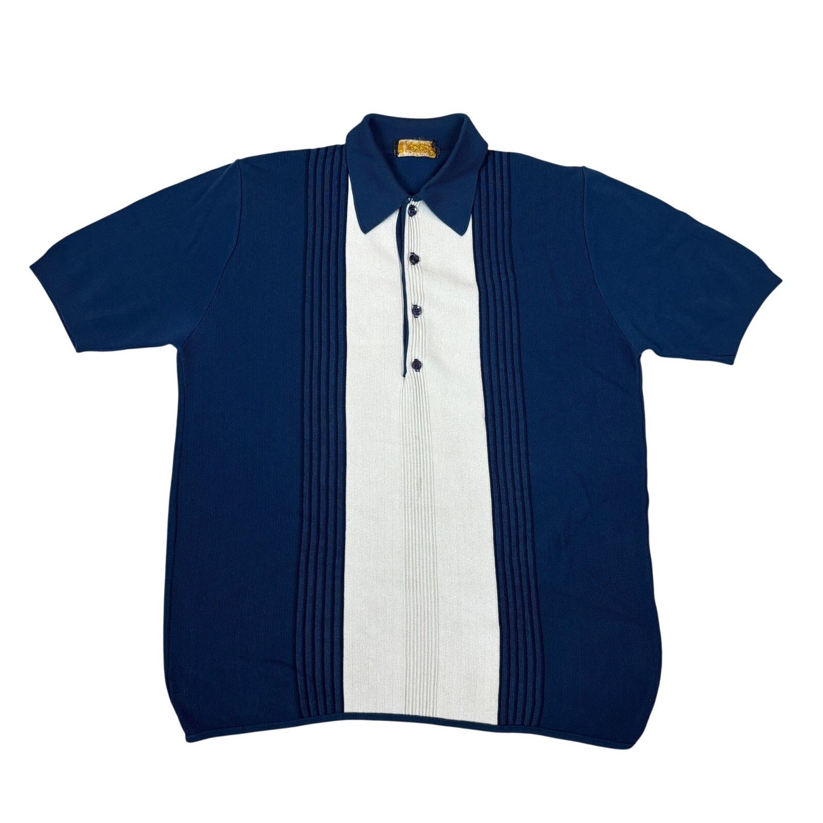 Vintage Vintage 60s Leonardo Strassi Nylon Knit Stripe Polo Men's M Size US M / EU 48-50 / 2 - 1 Thumbnail