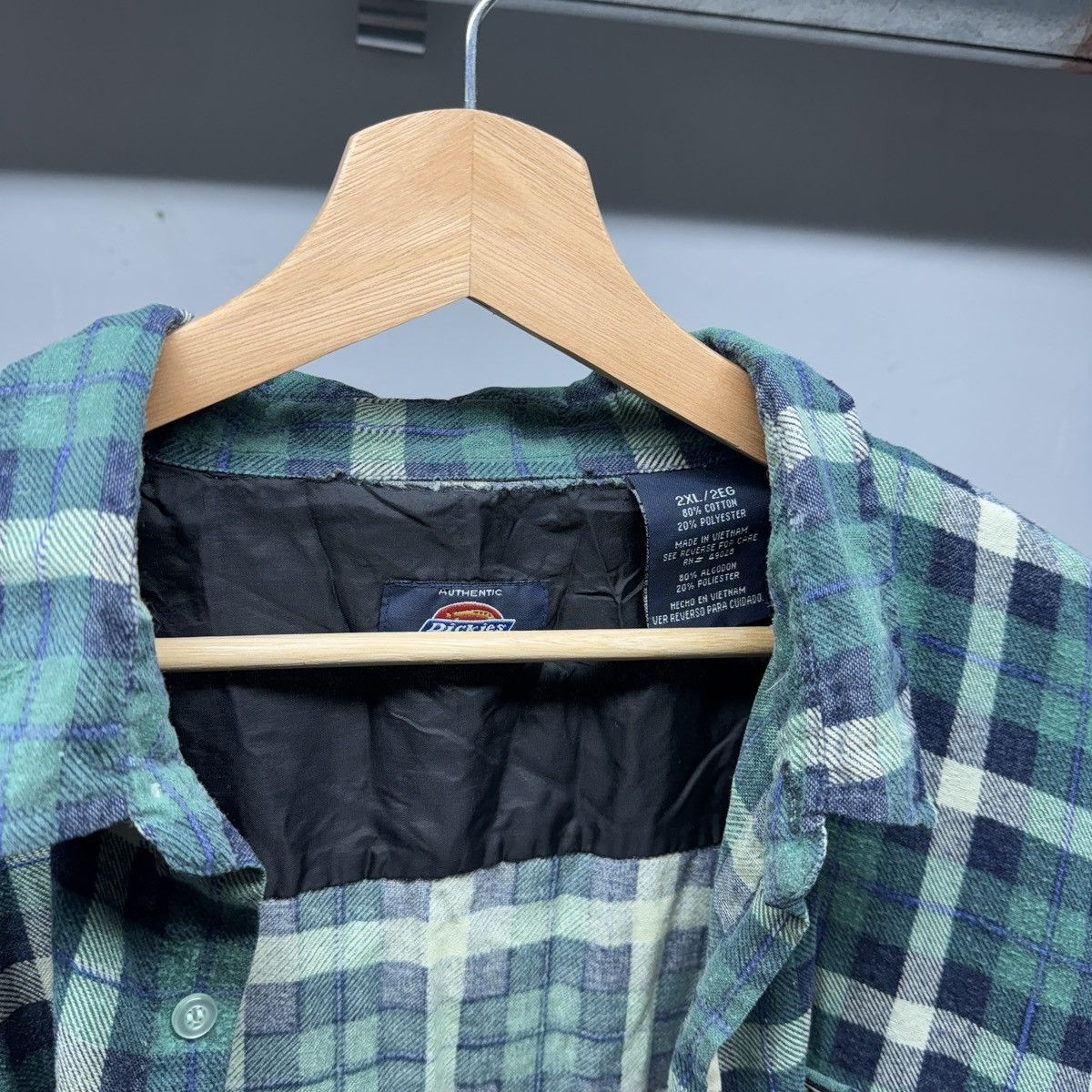 Vintage Thrashed Faded Distressed Plaid Flannel Shirt ERD Grunge Size US XXL / EU 58 / 5 - 3 Thumbnail