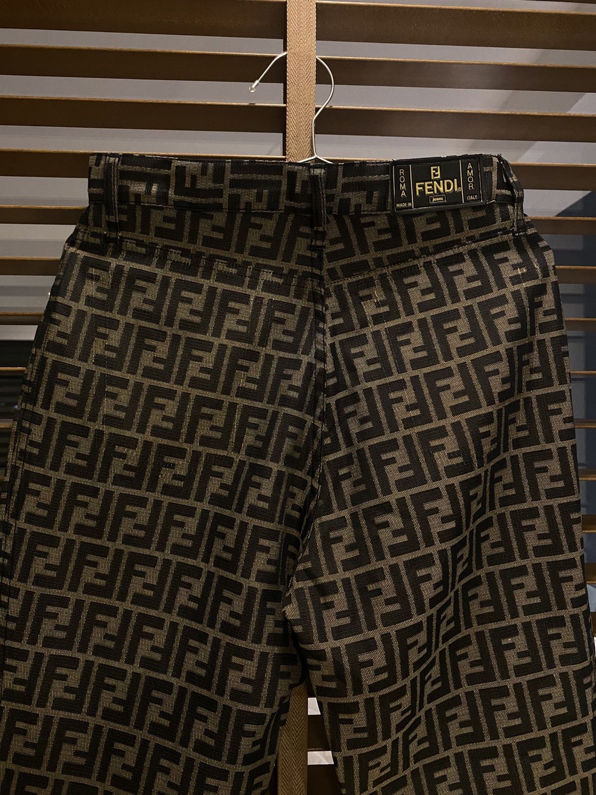 Fendi Fendi 90 Zucca Brown Black FF Logo Monogram High Waist Pants Size 28" / US 6 / IT 42 - 4 Thumbnail