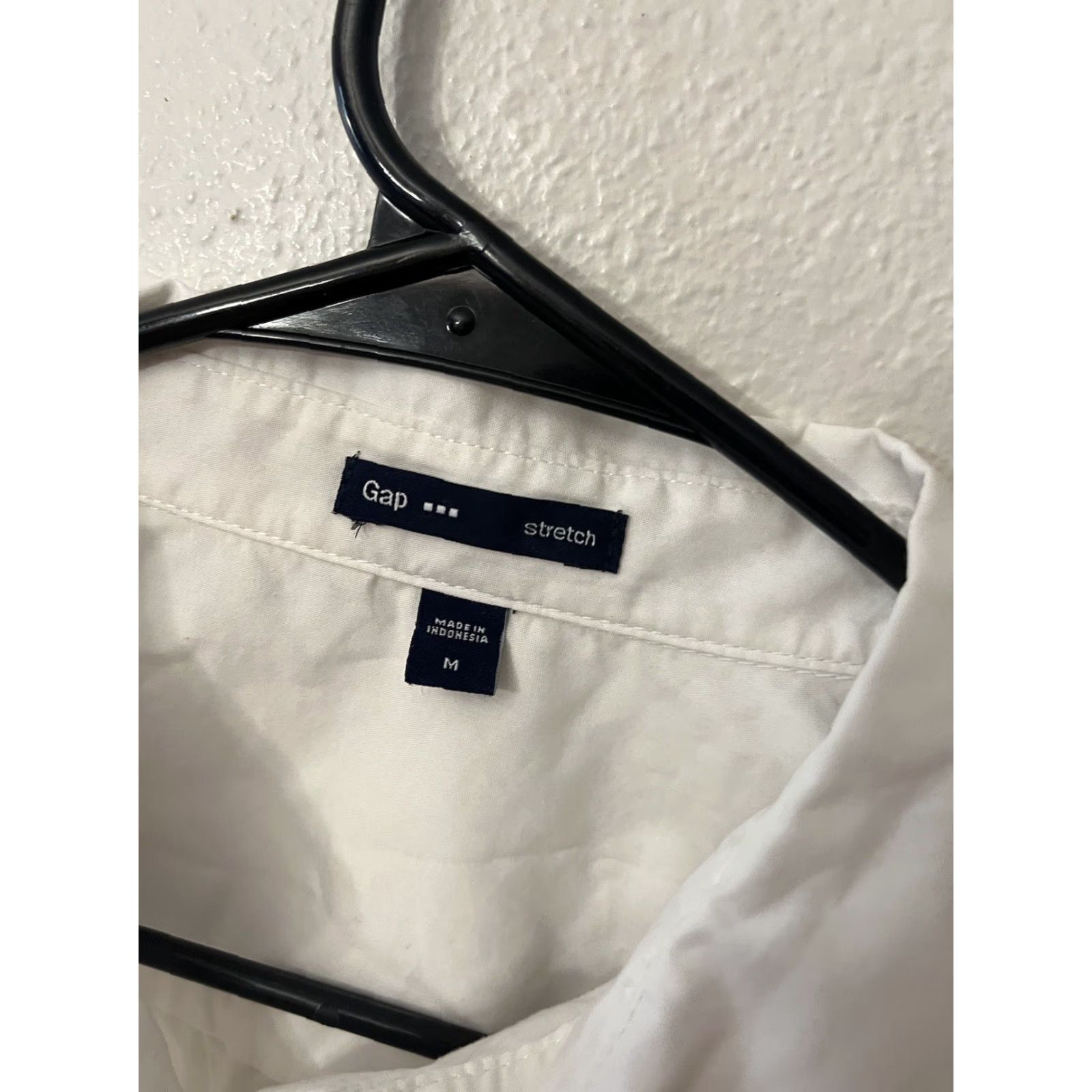 Gap GAP Blouse Shirt Womens M Solid White 3/4 Sleeve Button Collared Knit Stretch Classic Fit Regular Size M Womens Size M / US 6-8 / IT 42-44 - 3 Thumbnail