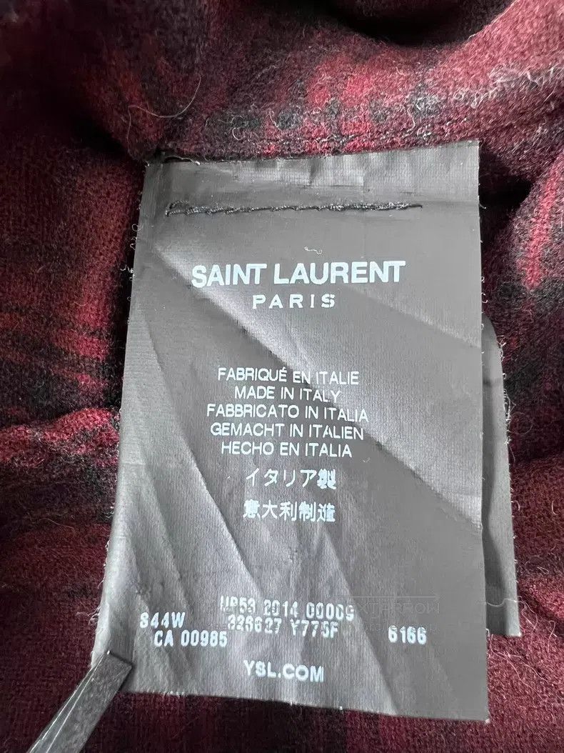 Saint Laurent Paris Saint Laurent Paris size 39 Burgundy Plaid Wool Shirt Size US S / EU 44-46 / 1 - 5 Thumbnail