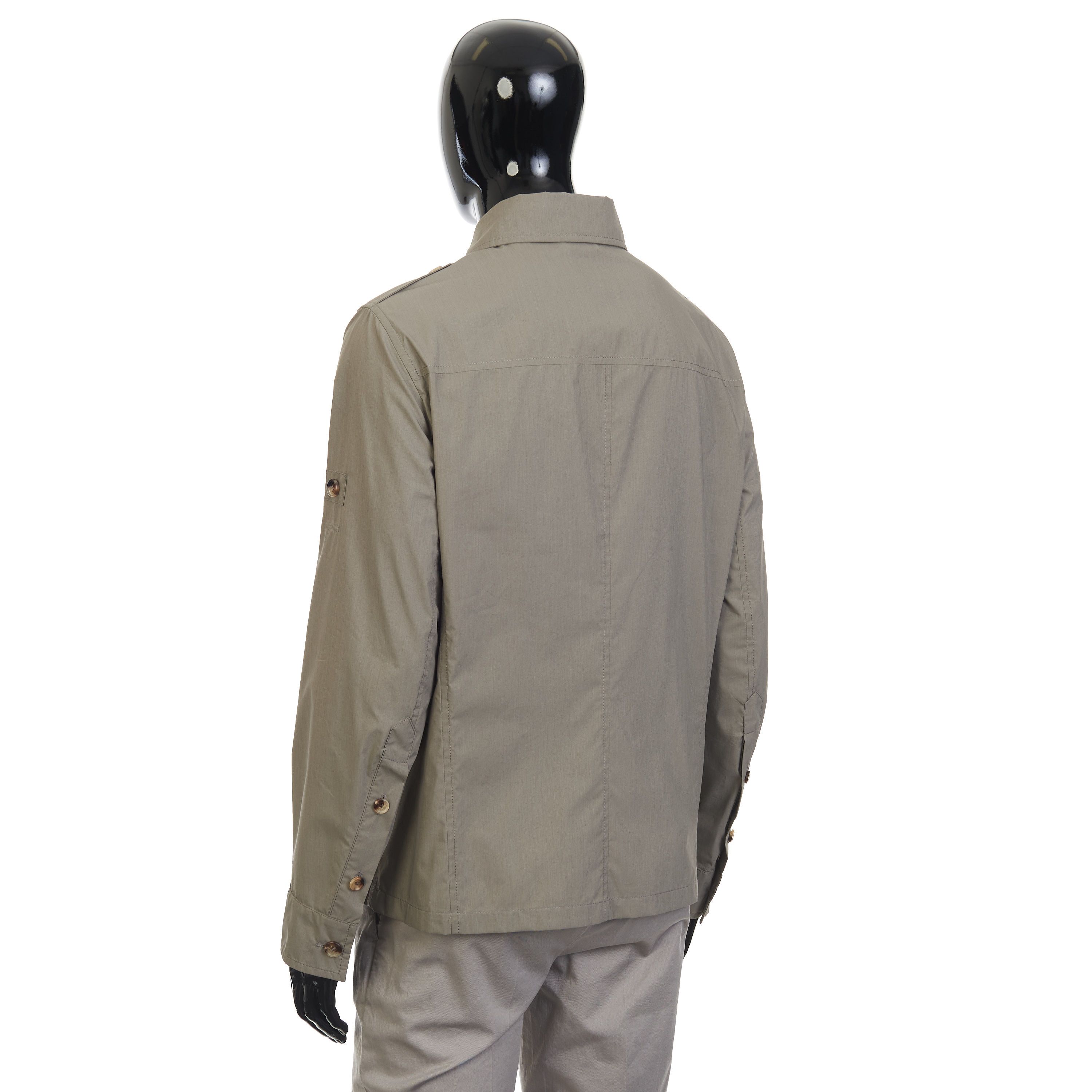 Brunello Cucinelli Khaki Waterproof Jacket - Cotton Canvas, Multi Pockets Size US L / EU 52-54 / 3 - 4 Thumbnail