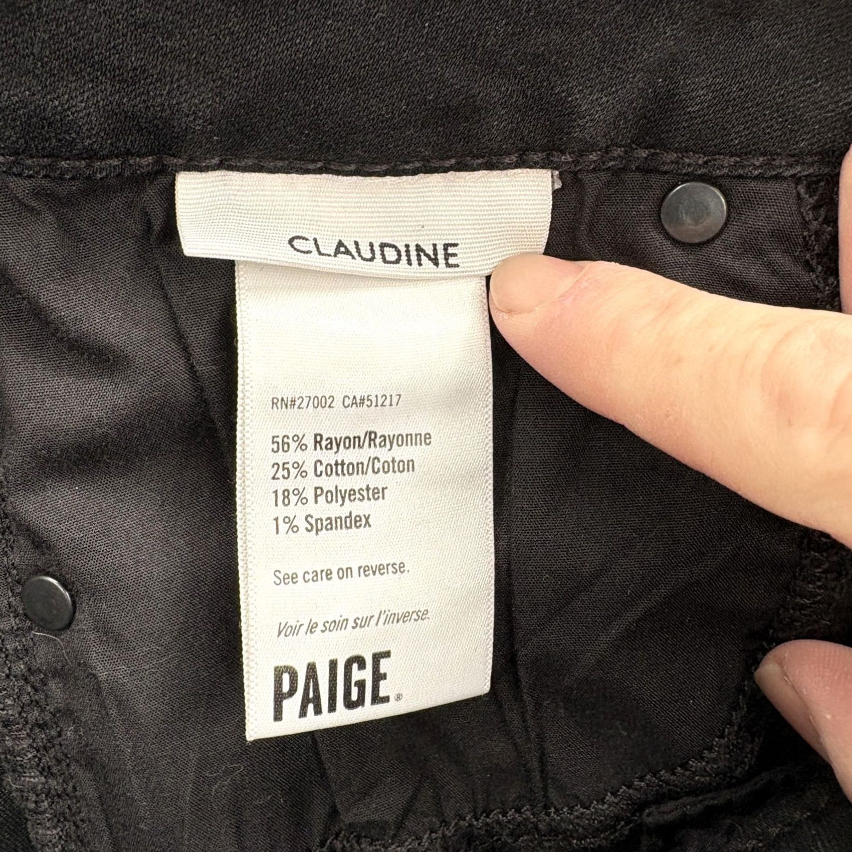 Paige Paige Jeans Flared Womens 27 Black Coated Stretch Denim High Rise Slim 5-Pocket 27in Inseam Boys Girls Mens Womens Size 27" / US 4 / IT 40 - 4 Thumbnail
