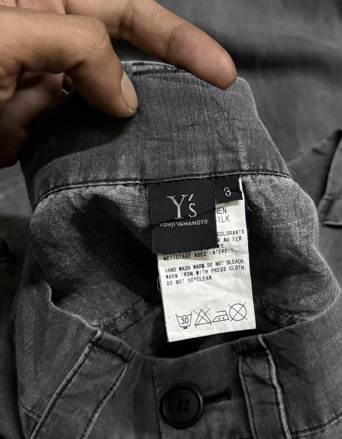 Yohji Yamamoto Y's Yohji Yamamoto Pants Cargo Linne greey Size US 35 - 11 Thumbnail