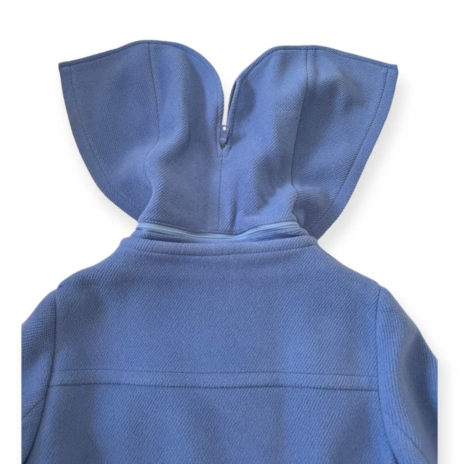 Prada Prada Blue Wool Double Breasted Coat, Size 46 Italy, Hooded Size L / US 10 / IT 46 - 13 Thumbnail