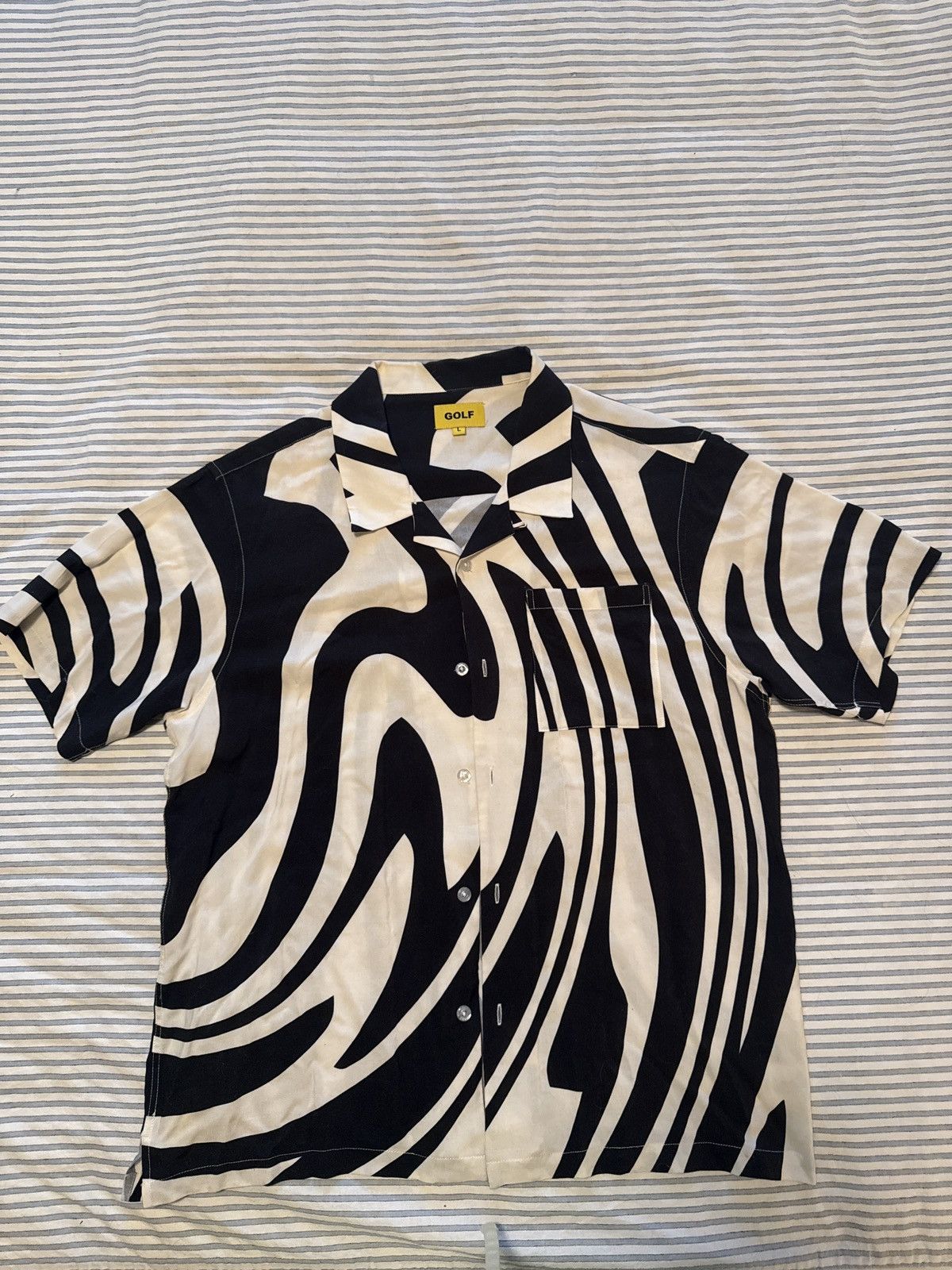 Golf Wang Golf Wang Black & White Melted Button-Up Size US L / EU 52-54 / 3 - 1 Thumbnail