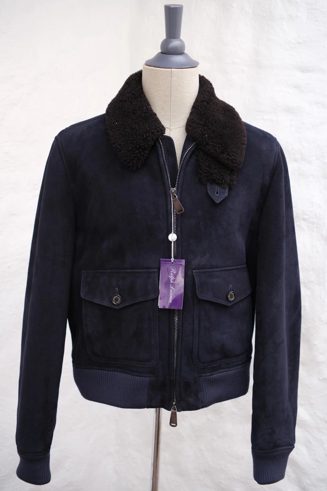 Ralph Lauren Purple Label New Ralph Lauren Purple Label Shearling Leather A-2 Bomber Size US L / EU 52-54 / 3 - 1 Thumbnail