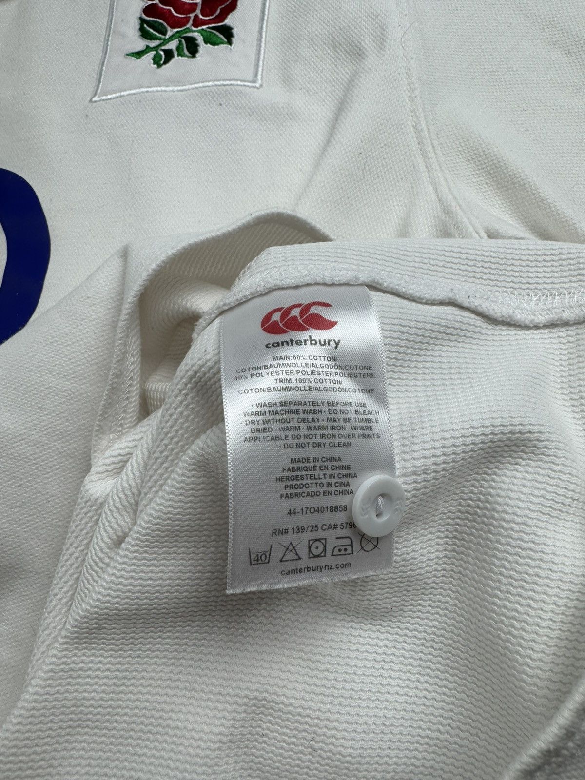 Canterbury of New Zealand Canterbury England Team National 2015 2016 M Rugby White Polo Jersey T Shirt Size US M / EU 48-50 / 2 - 12 Thumbnail