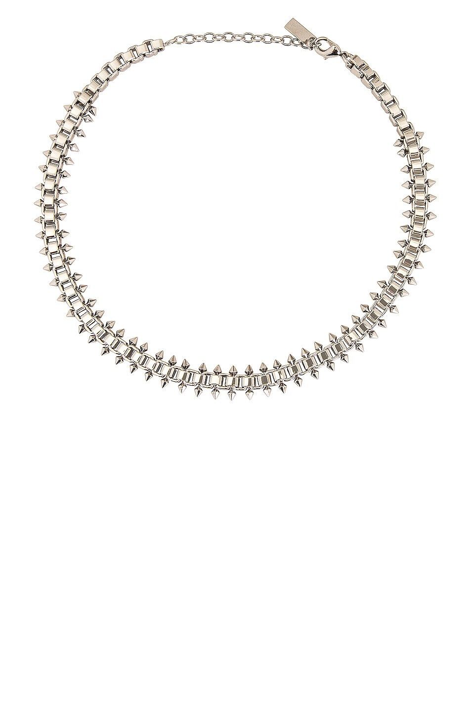 o1bcso1str0226 Size:OS/Square And Spikes Necklace in Silver