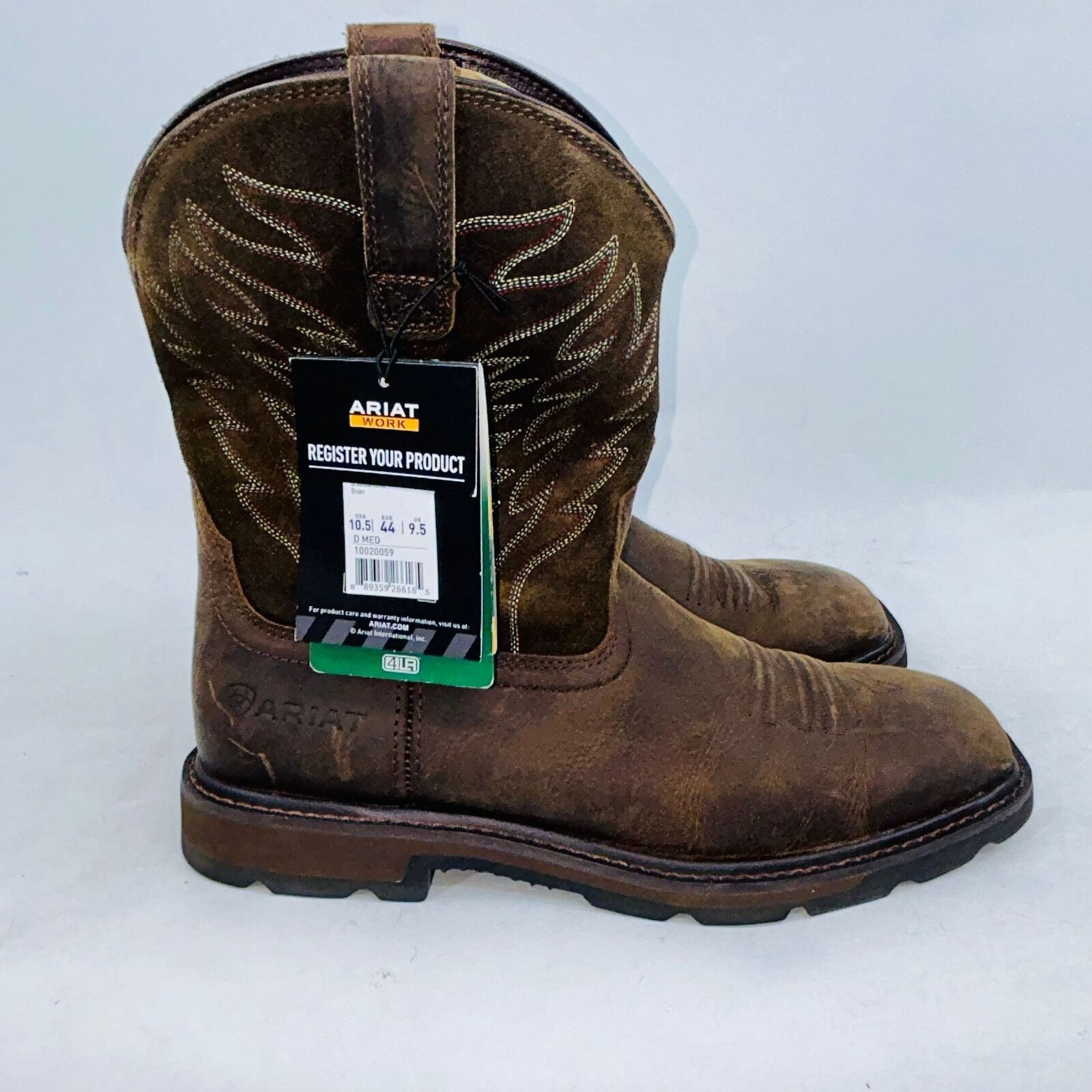 Ariat ARIAT MEN'S BROWN GROUNDBREAKER WIDE BOOTS SIZE 10.5D Size US 10.5 / EU 43-44 - 1 Thumbnail