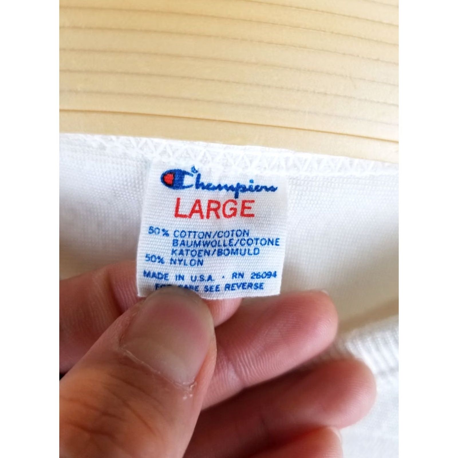Champion VINTAGE Champion FOOTBALL JERSEY White RAYON SZ LARGE Size US L / EU 52-54 / 3 - 7 Thumbnail