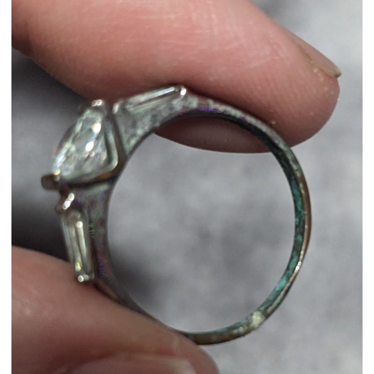 Other Elegant Clear Gemmed Silver Tone Engagement Ring Size 7 Size ONE SIZE - 6 Thumbnail