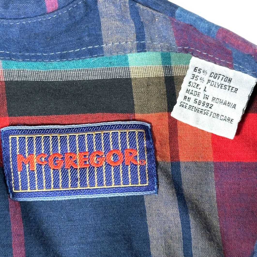 McGregor VINTAGE McGregor Shirt Adult LARGE Red Purple Green Patchwork Plaid Rainbow 80s Shirt Mens Size US L / EU 52-54 / 3 - 3 Thumbnail