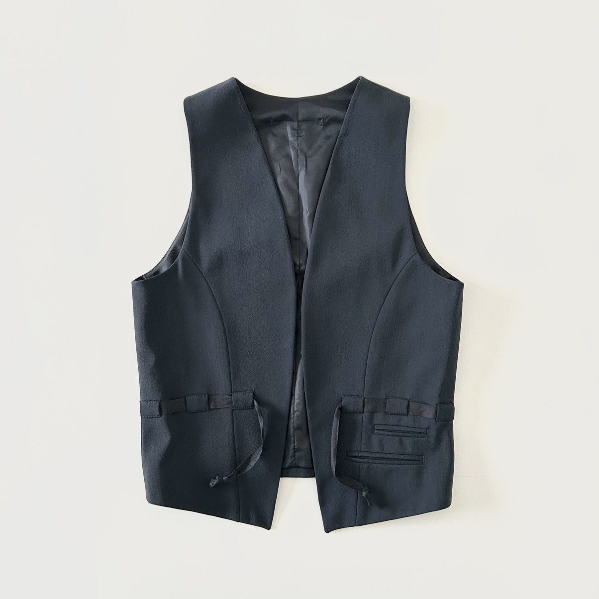 image of Vintage Y2K Bow Vest in Grey, Women's (Size XS)