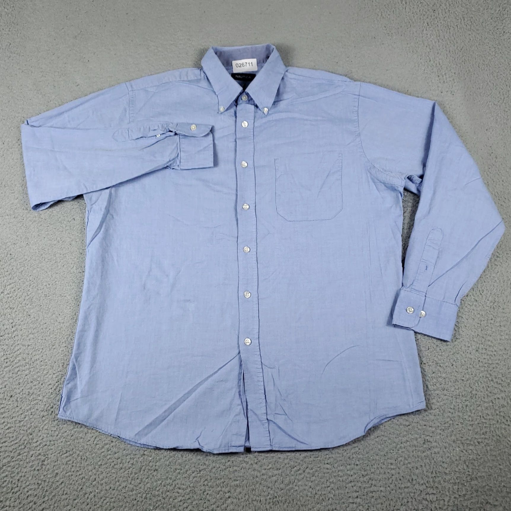 Nautica Nautica Shirt Mens L Blue Button-Up Long Sleeve Casual Cotton Classic 90s Preppy Mens Size US L / EU 52-54 / 3 - 2 Thumbnail