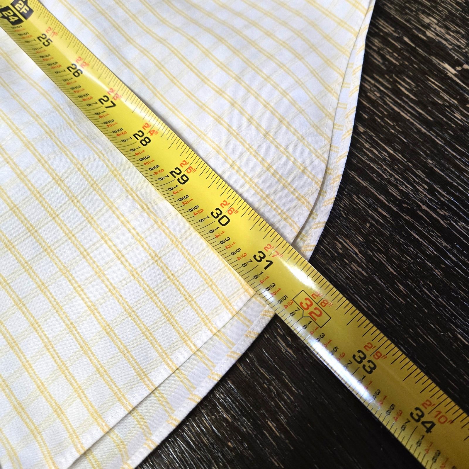 Paul Fredrick Paul Fredrick 15.5-34 White Yellow Stripe Cuff Button Up Size US M / EU 48-50 / 2 - 7 Thumbnail