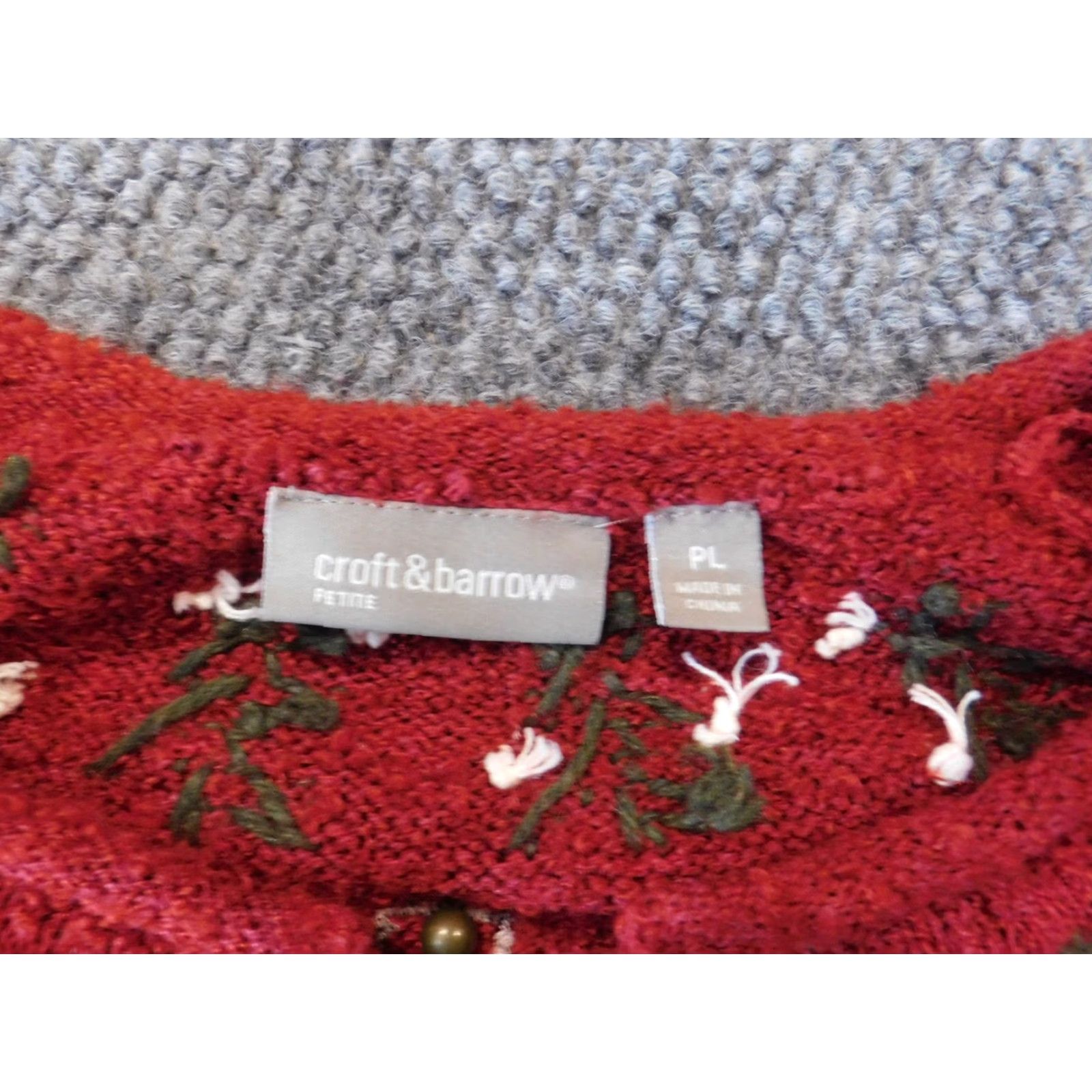 Croft & Barrow Croft & Barrow Womens Sweater Cardigan Full Zip Christmas Red Petite PL Balloon Sleeve SilК Crew Neck Wool Silk Acrylic Knit Button Vintage No Size L / US 10 / IT 46 - 4 Thumbnail