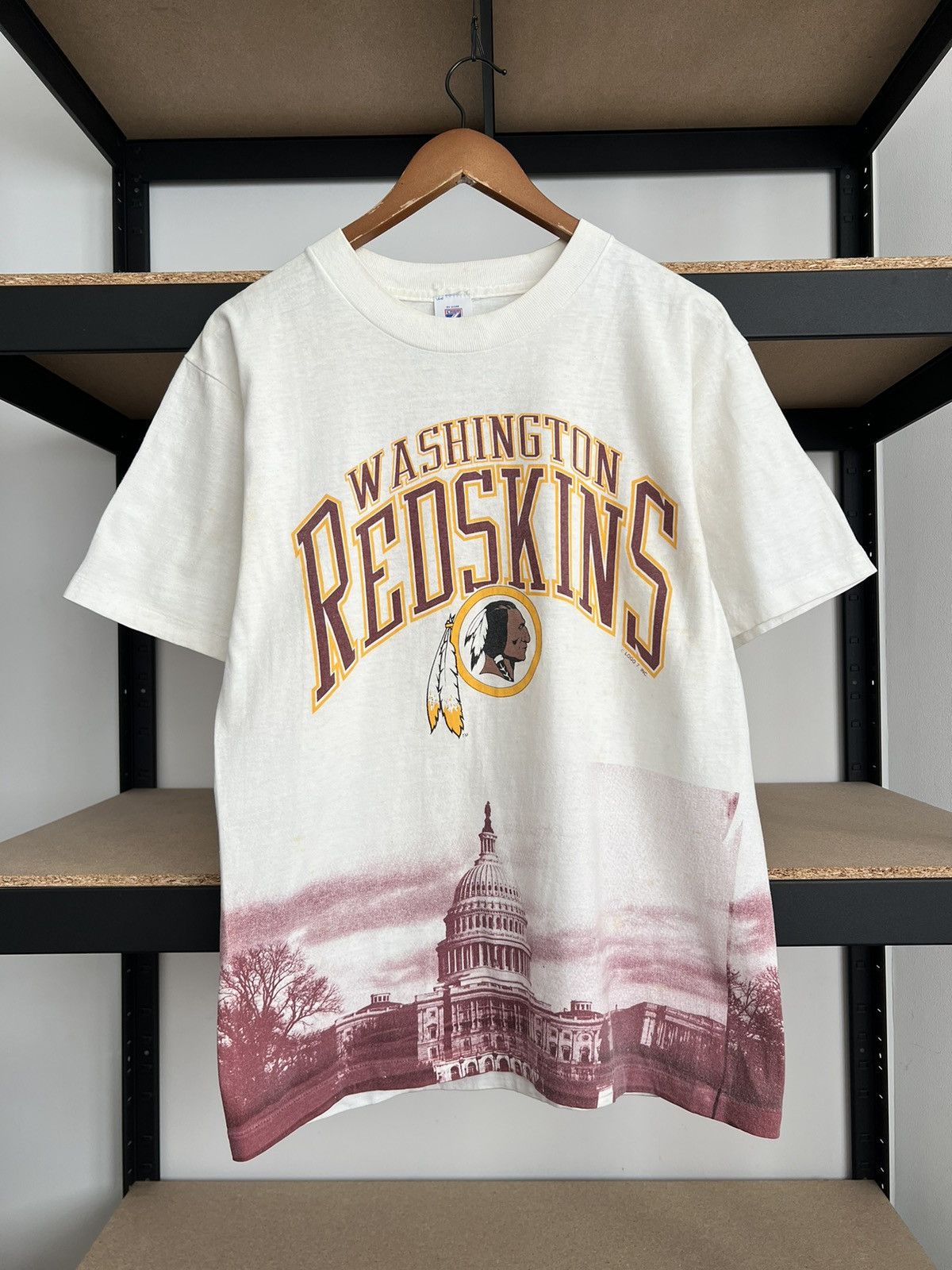 NFL Vintage 90s Washington Redskins NFL Logo 7 AOP T-shirt Size US L / EU 52-54 / 3 - 1 Thumbnail