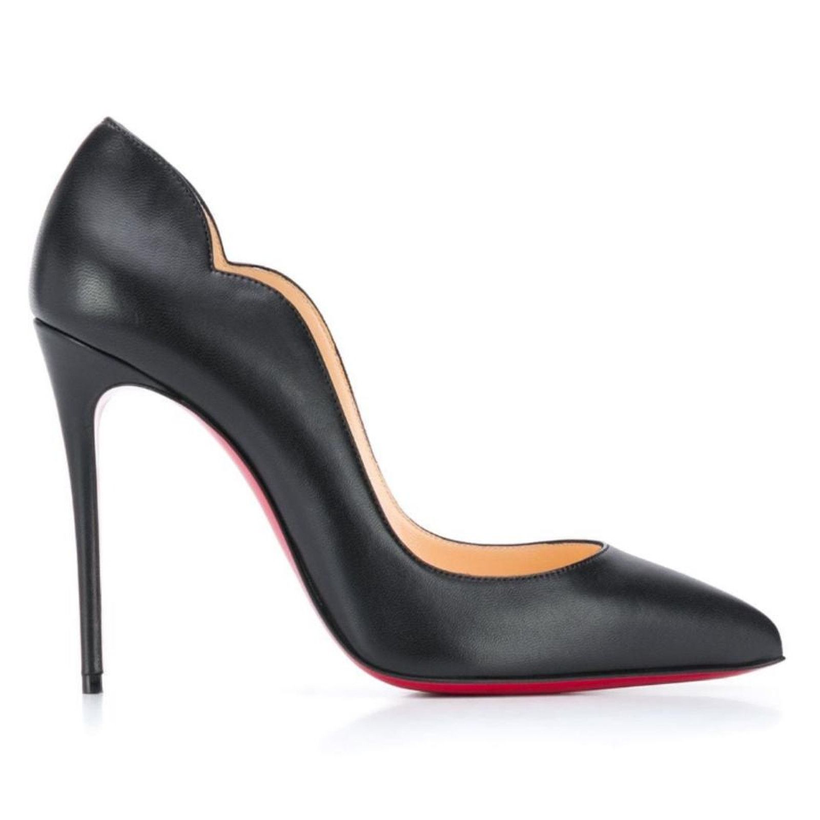 Christian Louboutin Hot Chick 100 Leather Pumps Heel Shoes 40.5 in Black, Women's (Size 10.5)