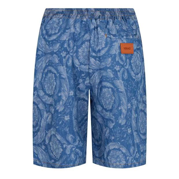 Versace o1g2r1mq0824 Drawstring Baroque Short in Blue Size US 34 / EU 50 - 2 Thumbnail