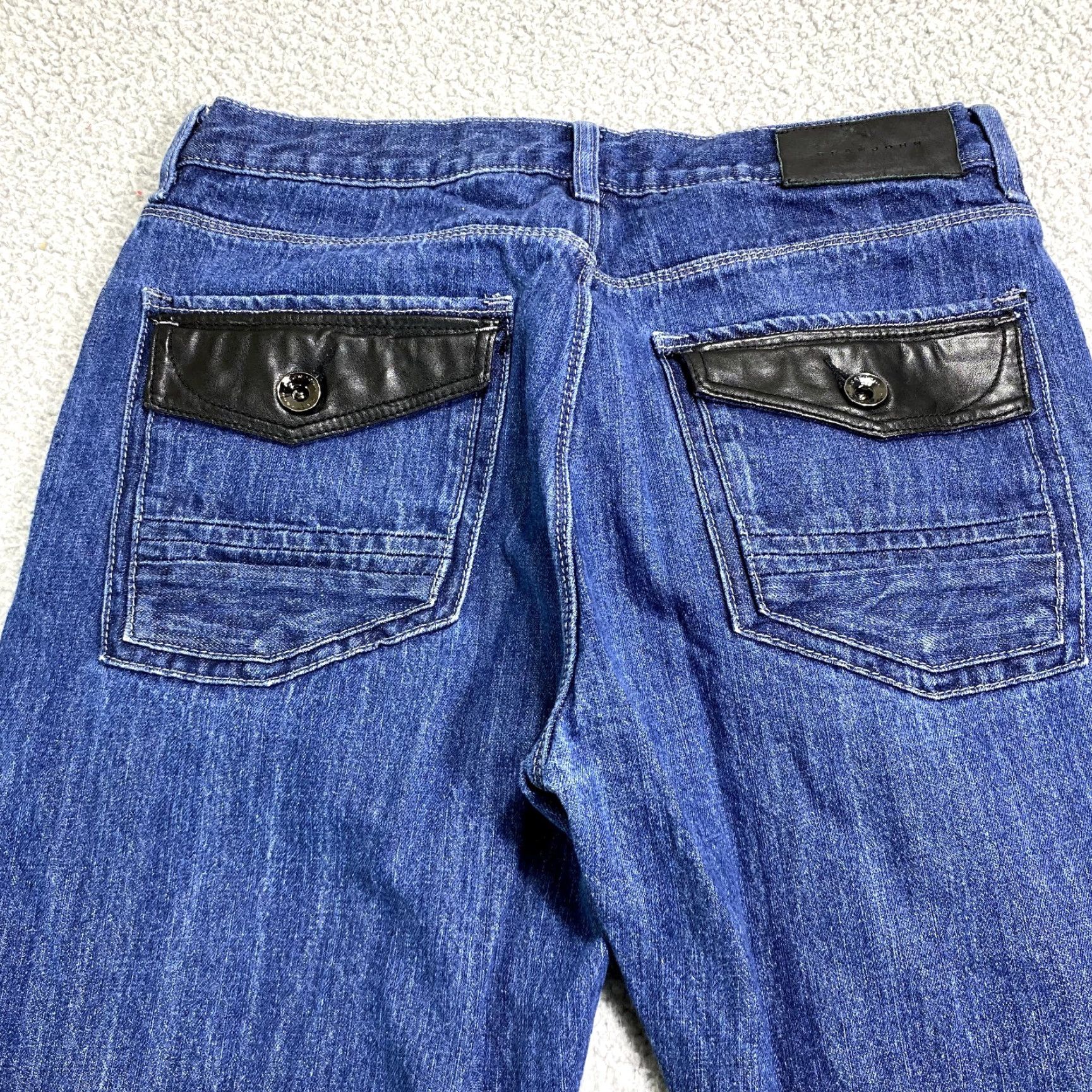 Sean John VINTAGE Sean John Jeans Mens 34x31 Blue Straight Leg Denim Hip Hop 90s Leather Jeans Size US 34 / EU 50 - 6 Thumbnail