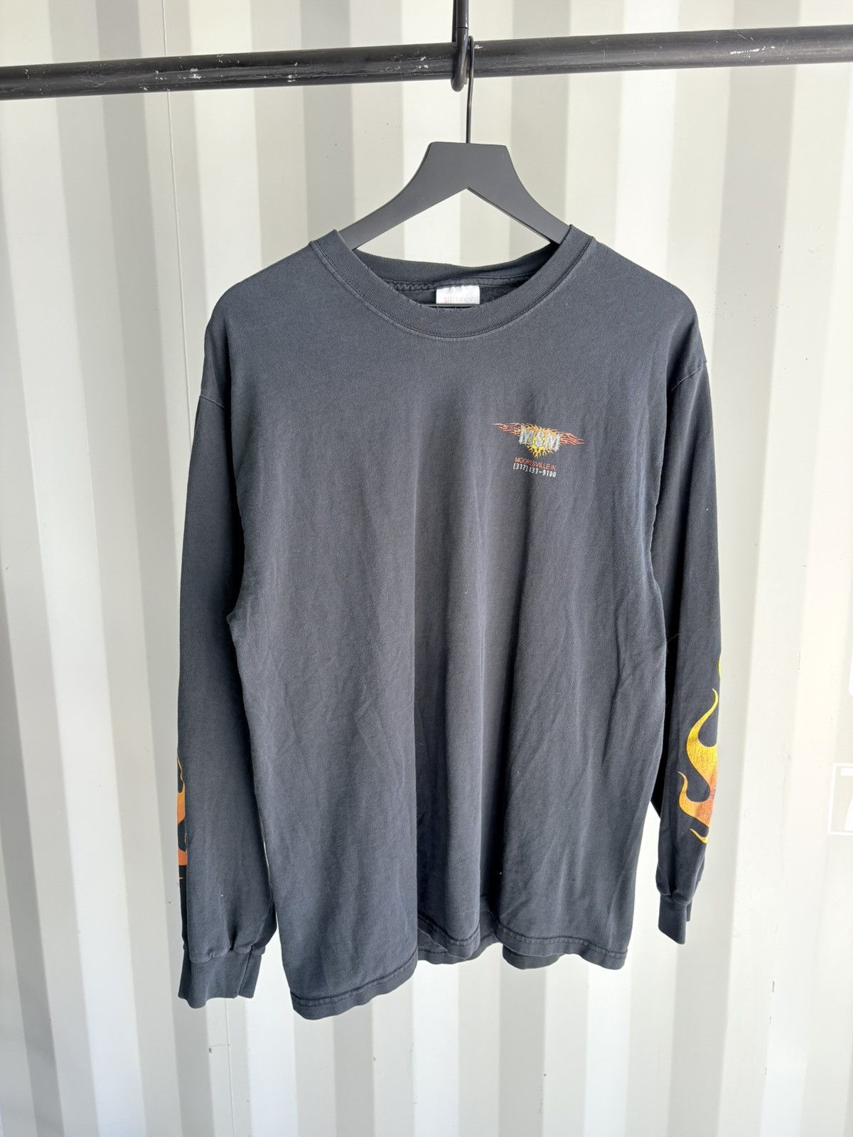 Vintage Flame Faded Distressed Shirt Thrashed ERD Grunge Size US L / EU 52-54 / 3 - 2 Thumbnail