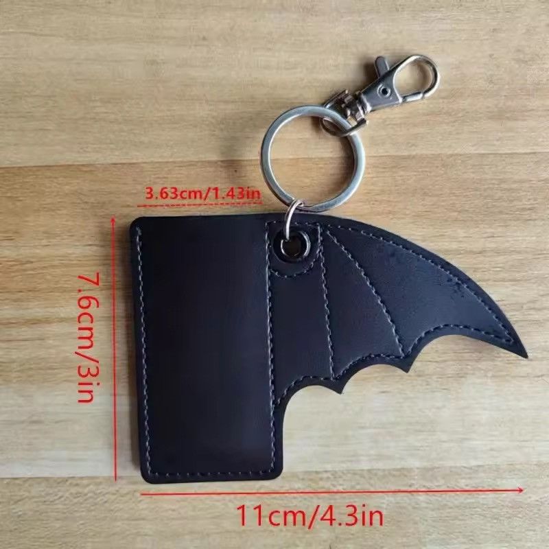 Jewelry Bat Lip Balm Holder Keychain PU Leather Wing Size ONE SIZE - 4 Thumbnail