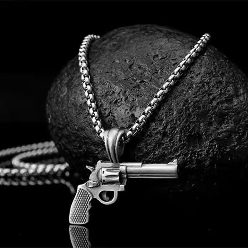 Jewelry Creative Fashionable Revolver Pendant Necklace Size ONE SIZE - 5 Thumbnail
