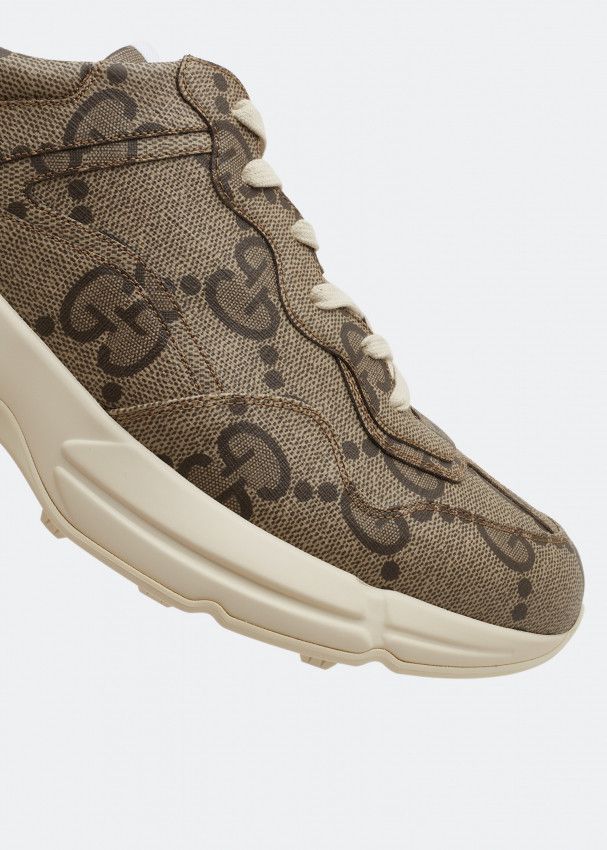 Gucci o1s1wg110125 Rhyton Low-Top Sneakers in Beige/Brown Size US 15 / EU 48 - 2 Thumbnail