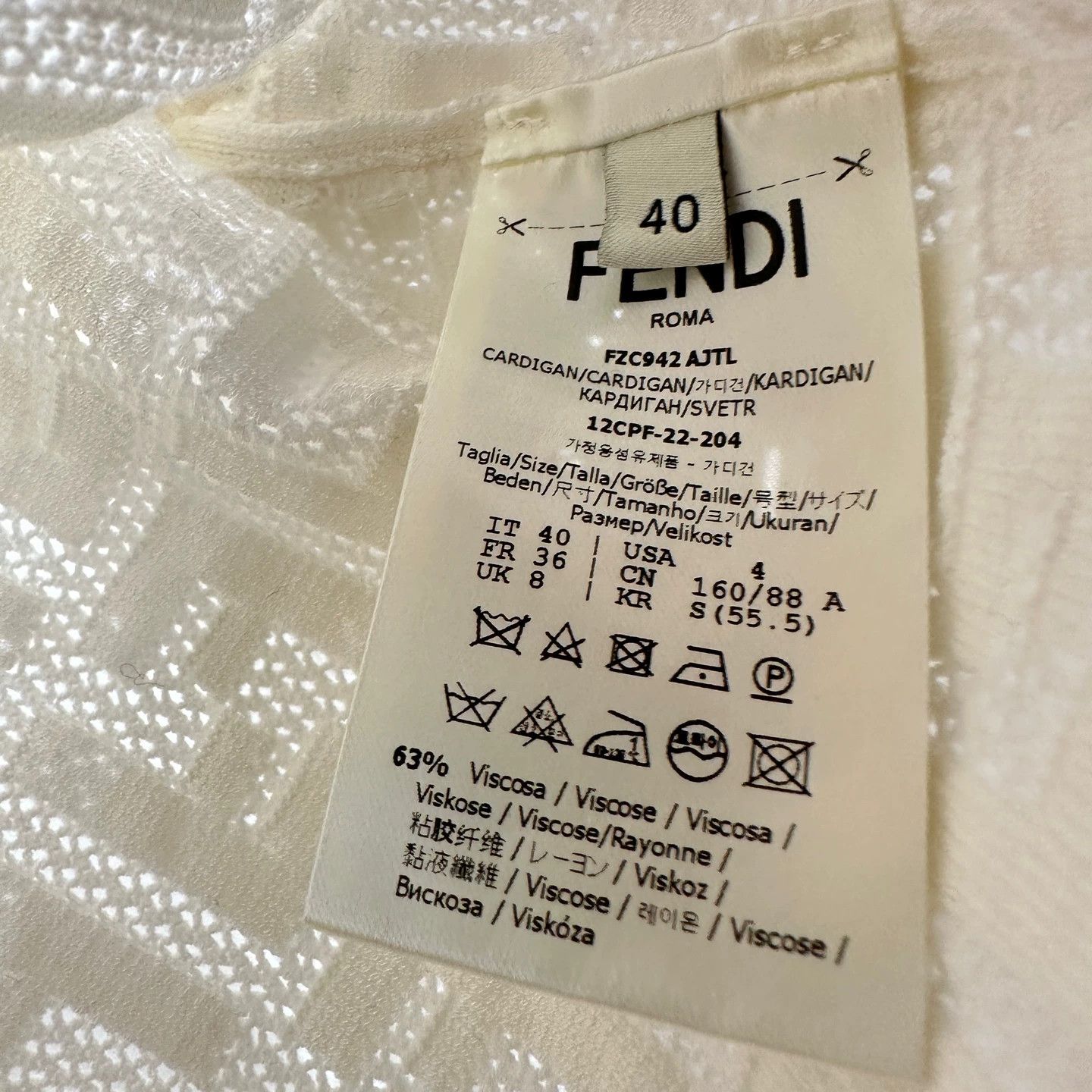 Fendi Fendi mar466 all over FF short knit cardigan 40 Size S / US 4 / IT 40 - 4 Thumbnail