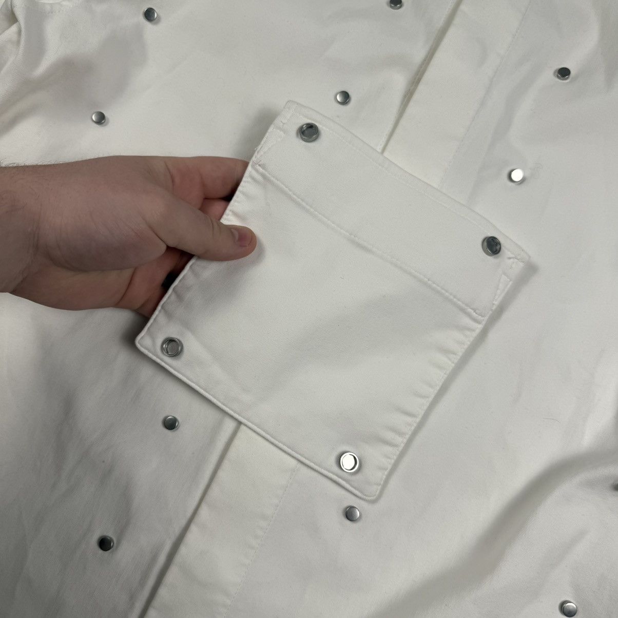 Bottega Veneta Bottega Veneta Oversized Embellished Button Up Shirt Jacket Size US L / EU 52-54 / 3 - 3 Thumbnail