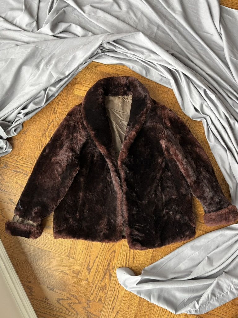 Vintage 1950s Fur Coat Vintage Sheared Beaver Overcoat Cropped Mob Size US S / EU 44-46 / 1 - 2 Thumbnail
