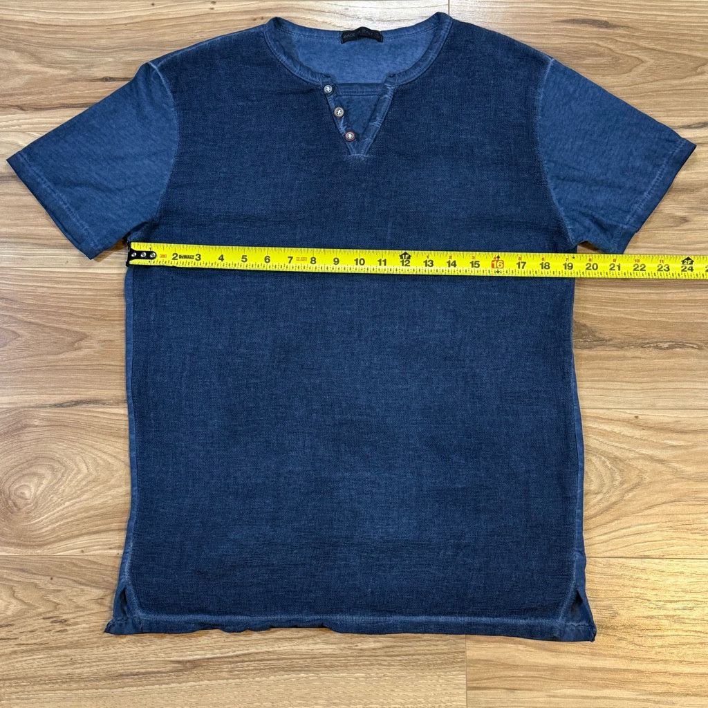 Other Prime Fashion Men’s L Blue Cotton Henley Made in Italy Size US L / EU 52-54 / 3 - 4 Thumbnail