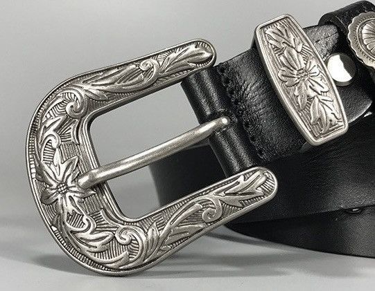 Japanese Brand Retro vintage punk buckle western leather belt Size ONE SIZE - 3 Thumbnail