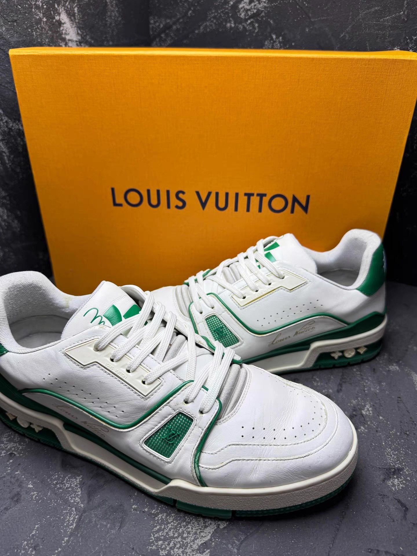 Louis Vuitton LV Trainer White & Green First Release Q10 Size US 8.5 / EU 41-42 - 3 Thumbnail