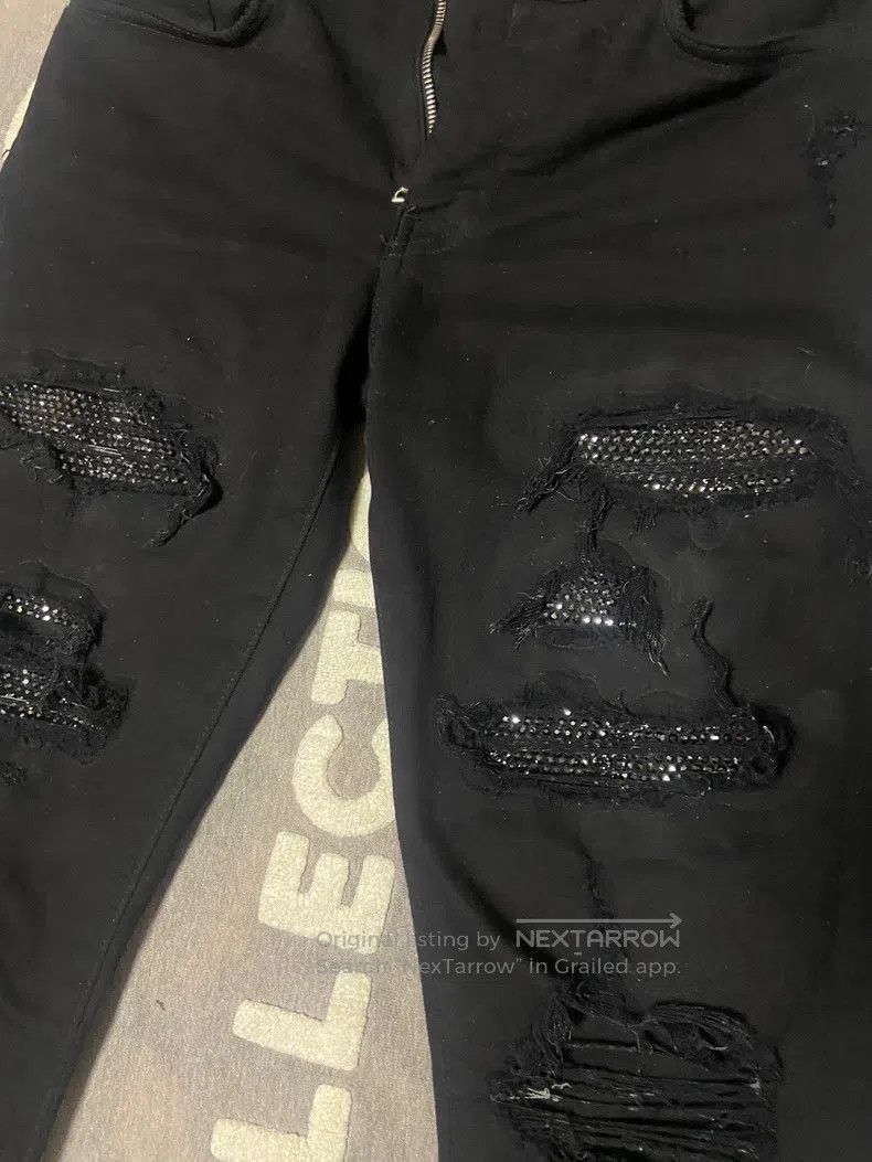 Amiri Amiri Black diamond sequin denim jeans Size US 30 / EU 46 - 2 Thumbnail