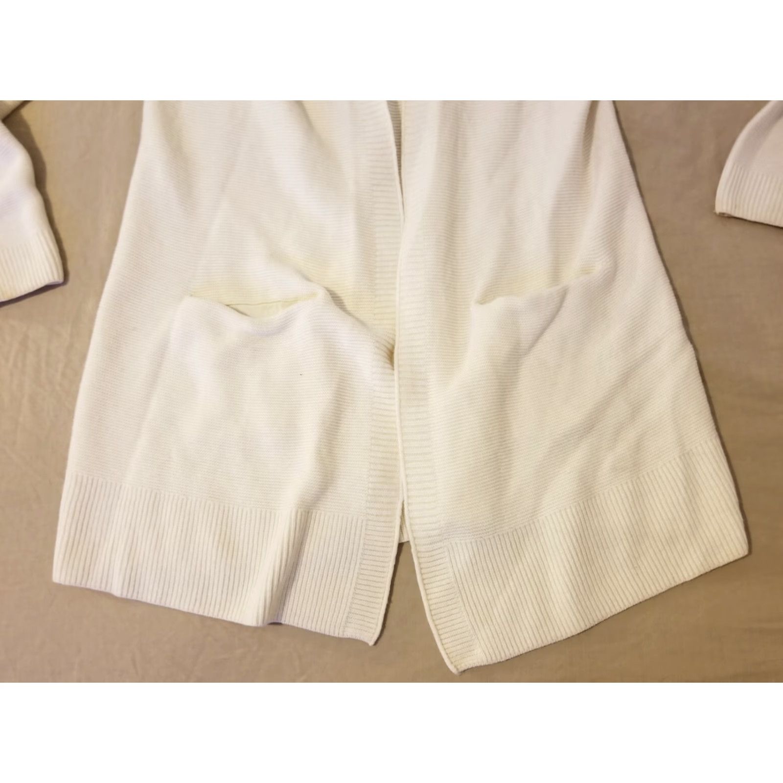 Talbots Womens Talbots Cardigan Sweater S Small Ivory Cotton Wool Jacket Cream Size S / US 4 / IT 40 - 3 Thumbnail