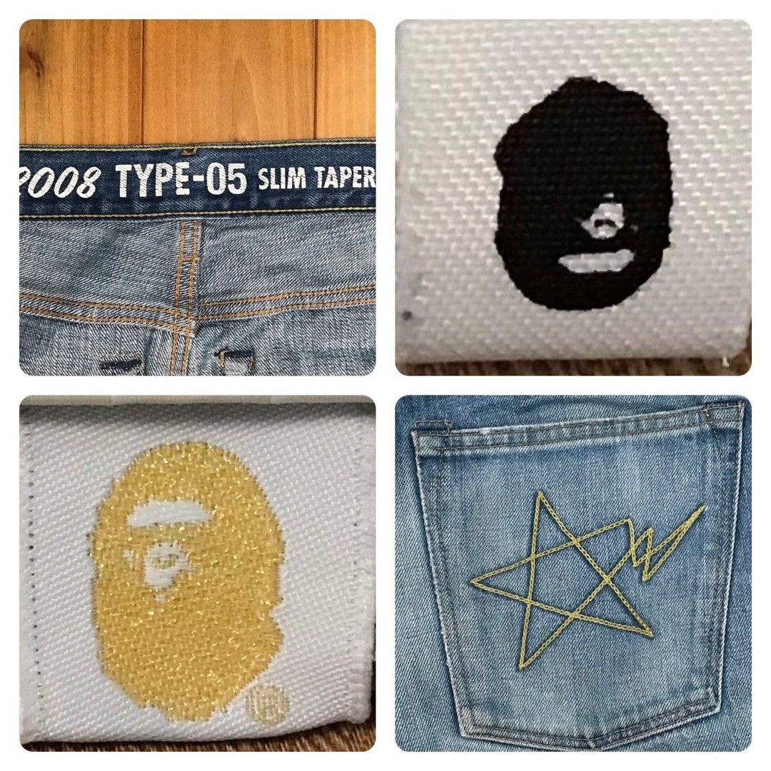 Bape BAPE STA DAMAGED TYPE5 Slim Taper Denim Pants APE ★size S Size US 30 / EU 46 - 10 Thumbnail