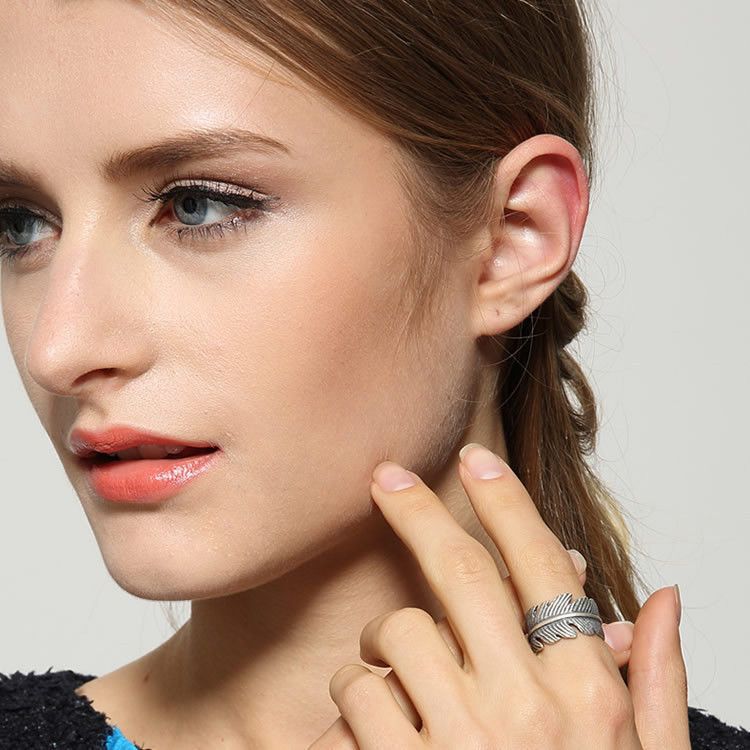 Jewelry Feather Matchless Jewelry Rings Open Chrome Ring (Size 7-13) Size ONE SIZE - 3 Thumbnail
