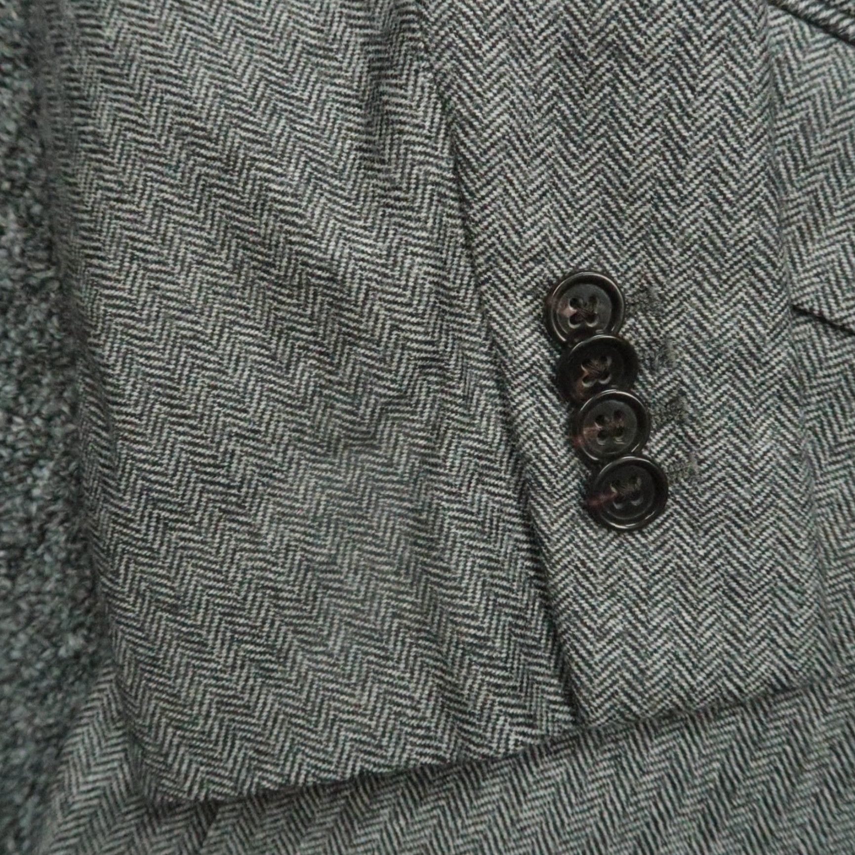 Banana Republic VINTAGE Banana Republic Blazer Mens 40R Gray Herringbone Marzotto Wool Slim Sport Coat Size 40R - 5 Thumbnail