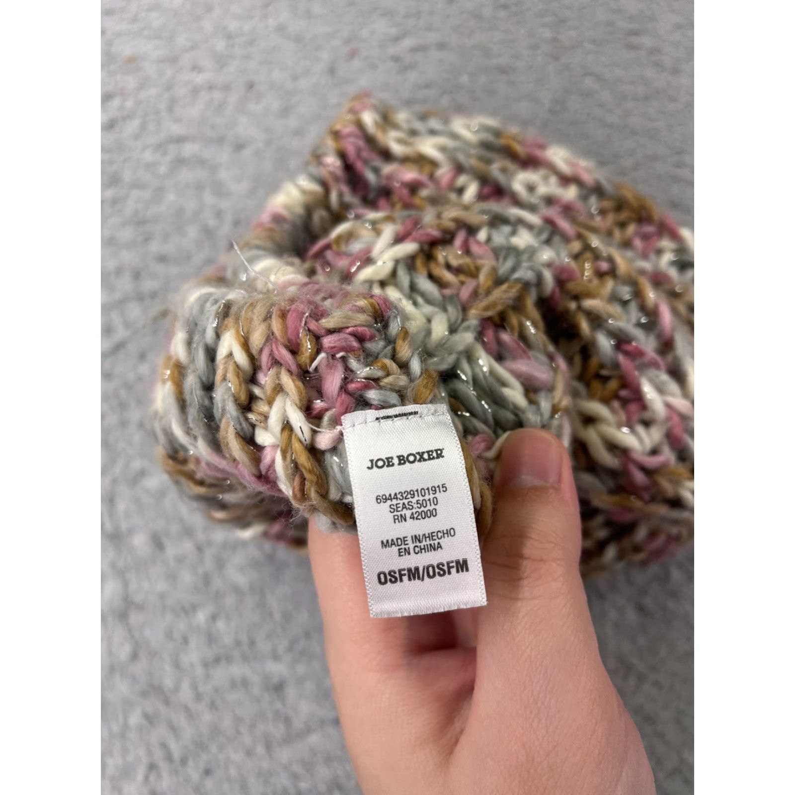 Joe Boxer Joe Boxer Beanie Womens One Size Pink 100% Acrylic Knit Ski Hat Size ONE SIZE - 6 Thumbnail