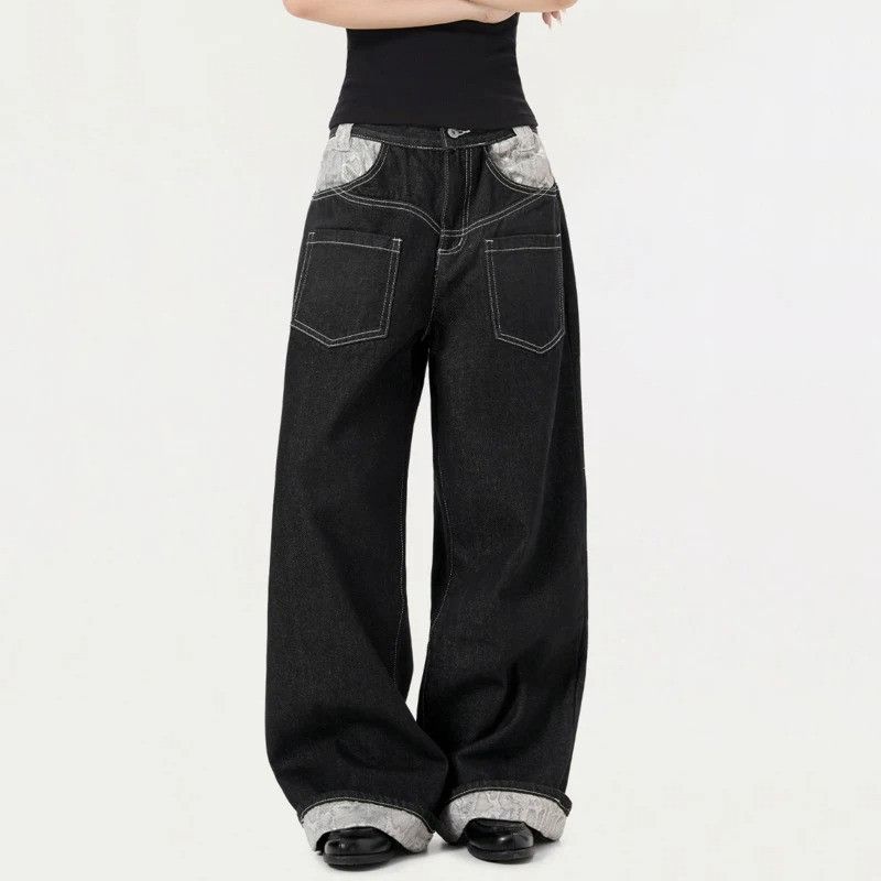 Jean Snakeskin Patchwork Contrast Color Jeans Size US 33 - 5 Thumbnail