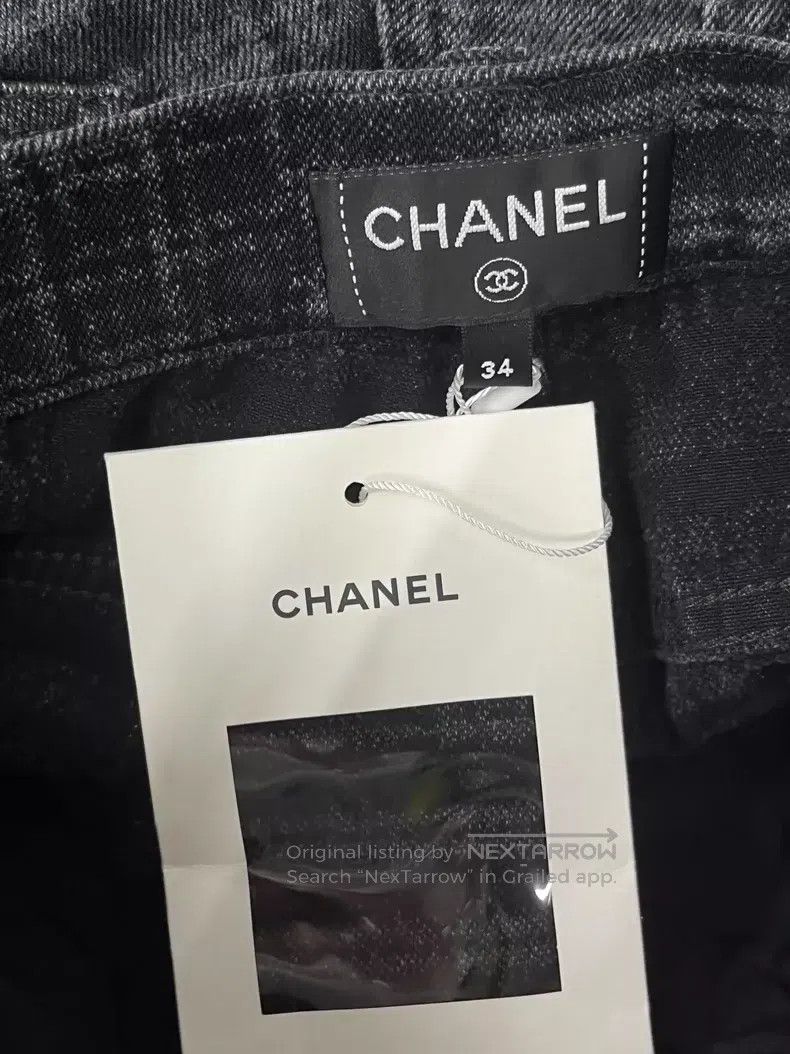 Other Chanel Black checkered jeans with diamond buckle Size 42" / US 20 - 4 Thumbnail